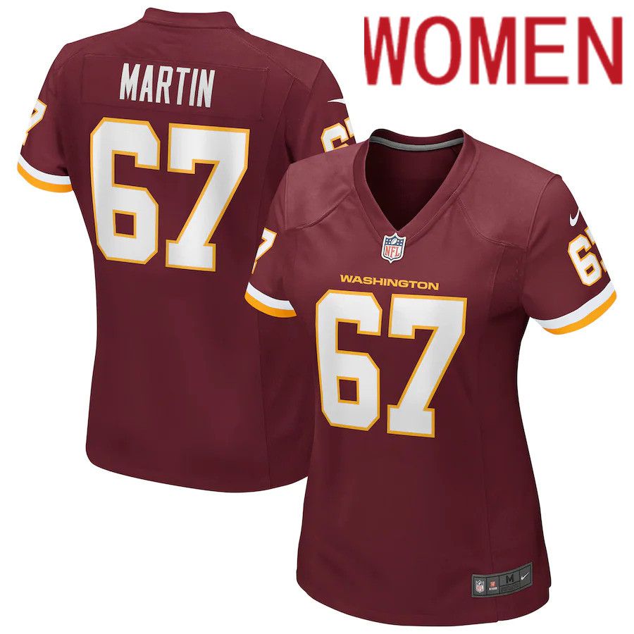 Women Washington Redskins 67 Wes Martin Nike Burgundy Game Player NFL Jersey